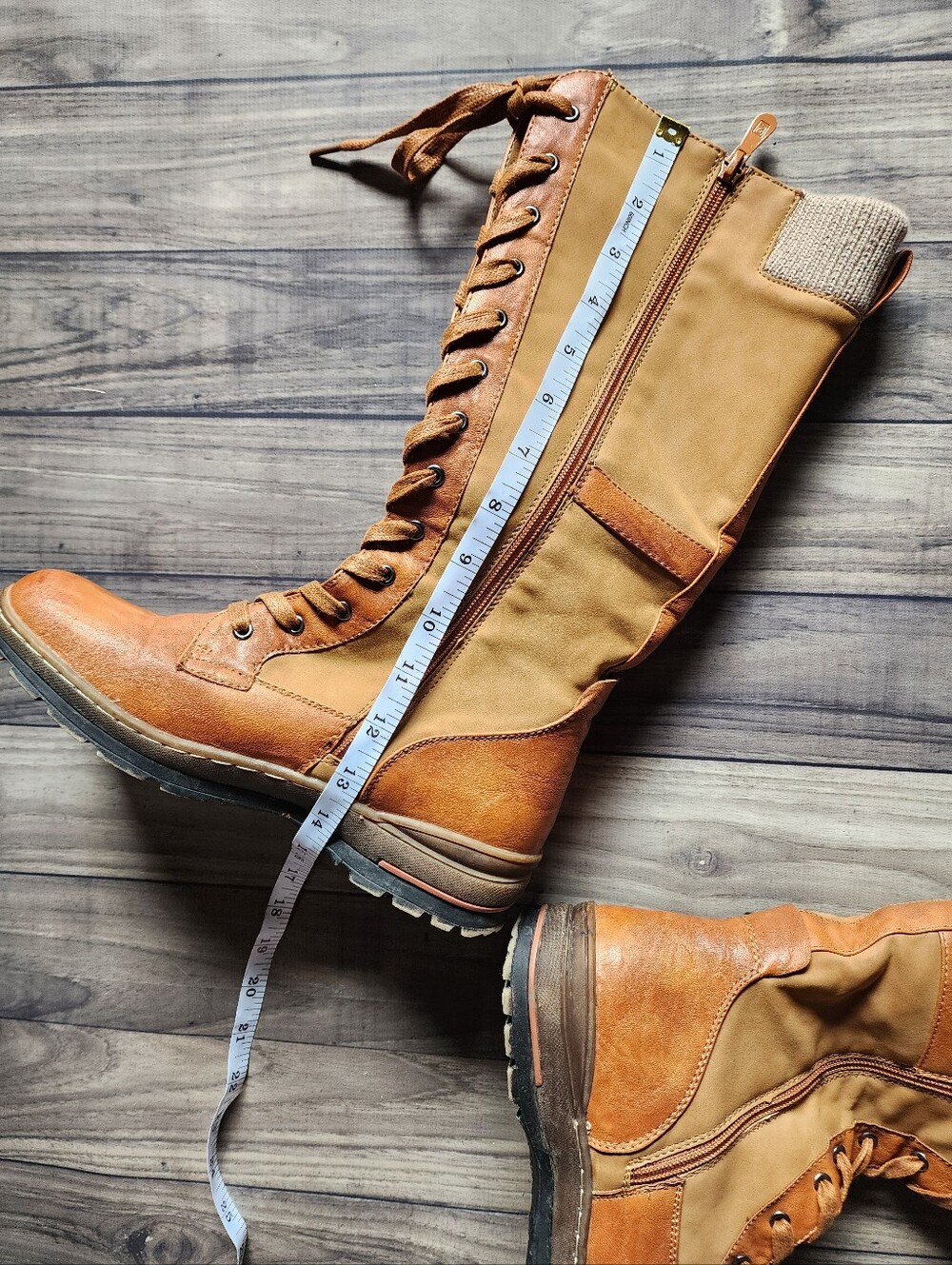Extreme by Eddie Marc Tan Lace-Up Combat Style Boots - Picture 7 of 7